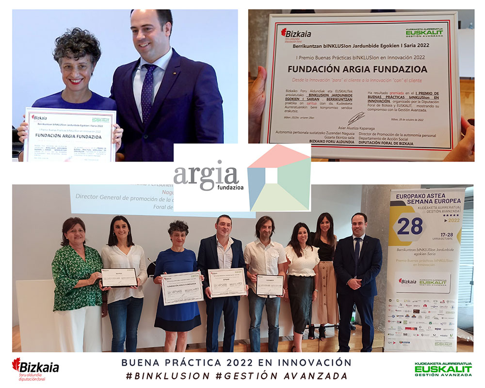 El Premio Buenas prácticas #bINKLUSIon en Innovación de esta edición ha sido para Apnabi Autismo Bizkaia y Argia Fundazioa donde hemos presentado la práctica 